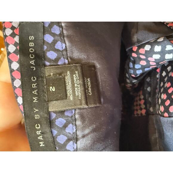 Marc by Marc Jacobs Silk Knee-Length Striped Dotted Pattern Dress Sz. 2 - Picture 5 of 8